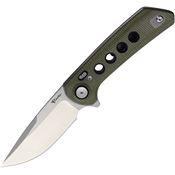 Reate PLXF3 PL-XF Stonewash Nitro V PivotLock Knife Green Micarta Handles