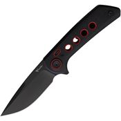 Reate PLXF2 PL-XF Black Nitro V PivotLock Knife Red Liners Black Micarta Handles