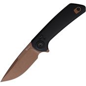 Reate PLXFA10 PL-XF Bronze Nitro V PivotLock Knife Black Alum Handles