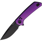 Reate PLXFA6 PL-XF Black Nitro V PivotLock Knife Purple Alum Handles