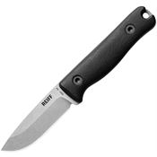 Reiff F3BCMK F3 EDC Carbon Steel Stonewash Saber Gound CPM-3V Fixed Blade Knife Black Micatra Handles Black Kydex Sheath