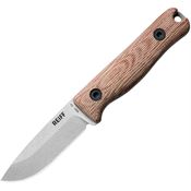 Reiff F3NCMK F3 EDC Carbon Steel Stonewash Saber Gound CPM-3V Fixed Blade Knife Natural Canvas Micatra Handles Black Kydex Sheath