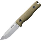 Reiff F3MCODGK F3 EDC Stonewash Saber Gound MagnaCut Fixed Blade Knife OD Green G10 Handles Black Kydex Sheath