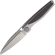 Rike BAIDISBCF Baidi-S Sheepfoot Linerlock Knife Gray/Black Carbon Fiber Handles