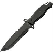 Rite Edge 211631 Ranger Black Part Serrated TantoFixed Blade Knife Black Handles