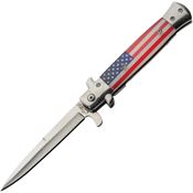 Rite Edge 300611US Assist Open Stiletto Linerlock Knife USA Flag Handles