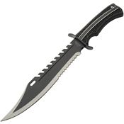 Rite Edge 211633 Raptor Hunter Two-Tone Sawback Fixed Blade Knife Black Handles