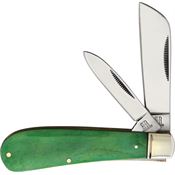 Rough Rider 1955 Working Man Half Hawk Knife Green Smooth Bone Handles