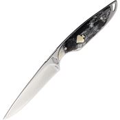 Rough Rider 2490 Stream Line Fixed Blade Knife Black/White Smooth Bone Handles