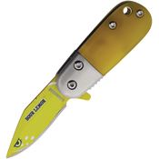 Rough Rider 2682 Assist Open Sour Lemon Linerlock Knife Yellow Handles