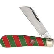 Rough Rider 2689 Merry Christmas Magician Knife Red/Green Handles