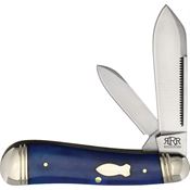 Rough Ryder Reserve 049 Cowleg D2 Carbon Steel Peanut Knife Blue Smooth Bone Handles