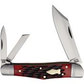 Rough Ryder Reserve 047 Splitback Whittler Knife Red Jigged Bone Handles