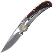 Schrade 1205105 Uncle Henry Next Gen Pocket Knife Brown Staglon Handles