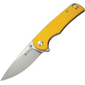 SenCut 240192 Praktisk Drop Point Linerlock Knife Yellow G10 Handles