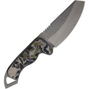 Shed 24SFOD 2024 Stonewash Sheepsfoot Fixed Blade OD Green/Black Burl Handles