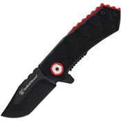 Smith & Wesson 1206287 24/7 Assist Open Black Carbon Steel Clip Point Folder Knife Black Handles