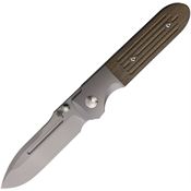 Terrain 365 10517 Invictus ATB Framelock Knife Tan Canvas Micarta Handles