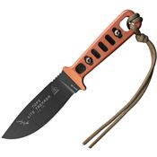 TOPS TLTOB Lite Trekker Operator Black Carbon Steel Hunters Point Fixed Blade Knife Black Accents/Brown Micarta Handles