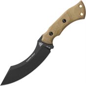 TOPS TWLF01 Tundra Wolf Black Carbon Steel Fixed Blade Knife Green Micarta Handles