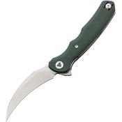 Trivisa Y19GM14 Lacerta Black Stonewash Hawkbill Linerlock Knife Green Micarta Handles