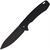 Trivisa H01BM14 Columbia Black Stonewash Linerlock Knife Black Micarta Handles