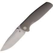 Vanguard ESOXG ESOX Stonewash M390 Framelock Knife Gray Handles