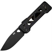 We 240011 Tyro Black Stonewash Drop Point Superlock Knife Black /Gold Handles