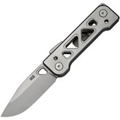 We 240012 Tyro Stonewash Drop Point Superlock Knife Gray Handles