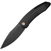 We 23069B1 Sine Wave Nested Black Stonewash Drop Point Linerlock Knife Black Handles