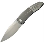 We 23069B2 Sine Wave Nested Stonewash Drop Point Linerlock Knife Gray Handles