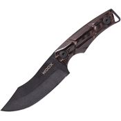 WOOX K06101 Bad Boy Hunter Acid Wash D2 Carbon Steel Fixed Blade Knife Brown Micarta Handles