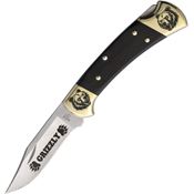 Yellowhorse 457 Grizzly Bear Custom Buck 112 Lockback Knife Ebony Wood Handles