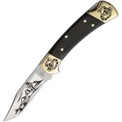 Yellowhorse 461 Rattlesnake Custom Buck 112 Lockback Knife Ebony Wood Handles