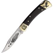 Yellowhorse 448 Eagle Custom Buck 110 Lockback Knife Ebony Wood Handles