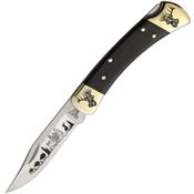 Yellowhorse 447 Elk Custom Buck 110 Lockback Knife Ebony Wood Handles