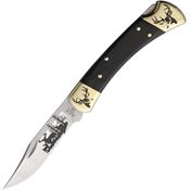 Yellowhorse 454 Deer Custom Buck 110 Lockback Knife Ebony Wood Handles