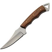 Pakistan 203523 Trailing Point Woodsman Fixed Blade Knife Brown Wood Handles