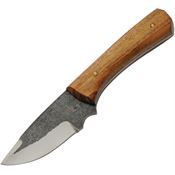 Pakistan 4454 Pitchwood Skinner Carbon Steel Fixed Blade Knife Brown Wood Handles