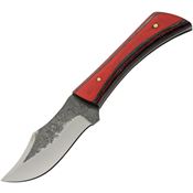 Pakistan 4455 Torch Skinner Carbon Steel Fixed Blade Knife Black/Red Wood Handles