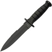 Rite Edge 211627 Elite Combat Part Serrated Fixed Blade Knife Black Handles