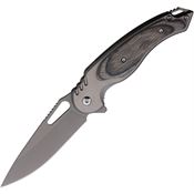 MTech A2012GY Assist Open Black Linerlock Knife Gray Handles