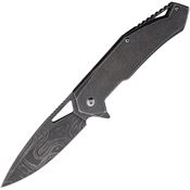 Tac Force A2001EM Assist Open Black Stonewash Drop Point Linerlock Knife Black Handles