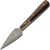 Damascus 1408 Bosom Skinner Damascus Dagger Fixed Blade Knife Brown Wood Handles