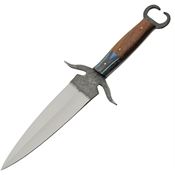 Pakistan 4460 Forged Manta Hunter Carbon Steel Fixed Blade Knife Brown Wood Handles