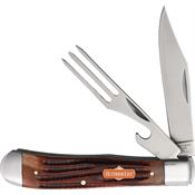 Outdoor Life M019 Lunchbox Folder Knife Brown Jigged Bone Handles