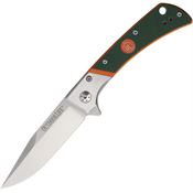 Outdoor Life M042 LifeNOBO EDC Satin D2 Carbon Steel Drop Point Linerlock Knife Green/Orange Handles