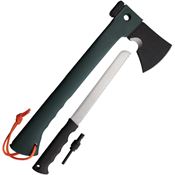 Outdoor Life M1060B Black Utility Axe Green Handles