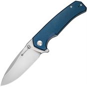 SenCut 240253 Skarnax Drop Point Linerlock Knife Blue Canvas Micarta Handles