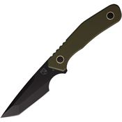 Se7en Plus 240502OD Strider Black D2 Carbon Steel Tanto Fixed Blade Knife OD Green G10 Handles